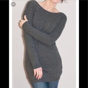 T. Babaton sweater tunic dress women’s S gray wool cashmere cozy basic luxury